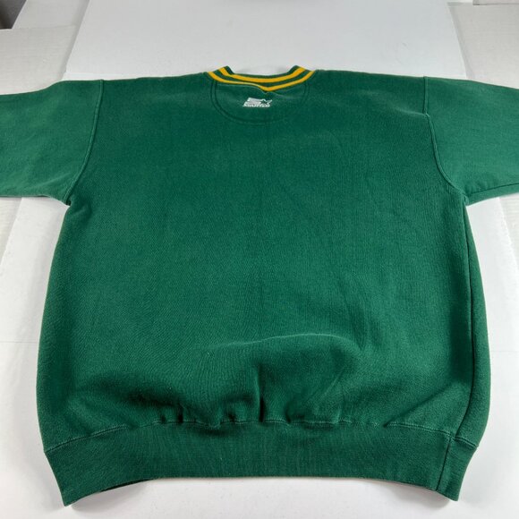 VTG Starter NFL Green Bay Packers Sweatshirt Medium Green Embroidered Crewneck - Picture 10 of 15